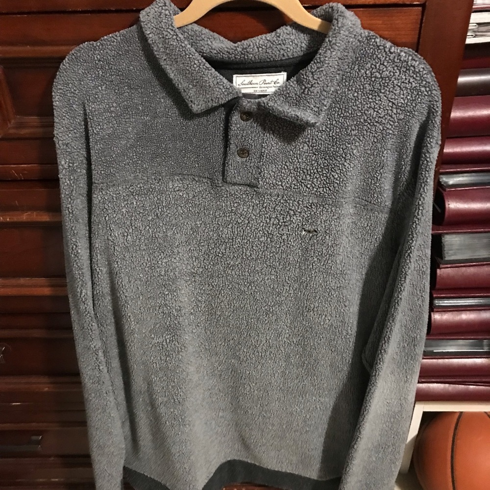 Gray Southern Point Quarter Button Pullover Size XL